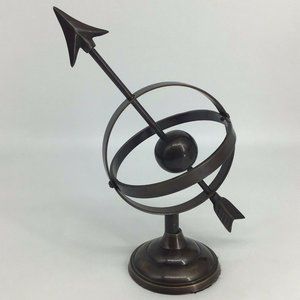 Gatco Solid Brass Authentic Brass Sphere Globe with Arrow Collectible Decor
